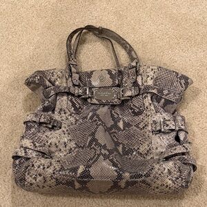 Michael Kors Snake-Print Tote in Taupe and Beige